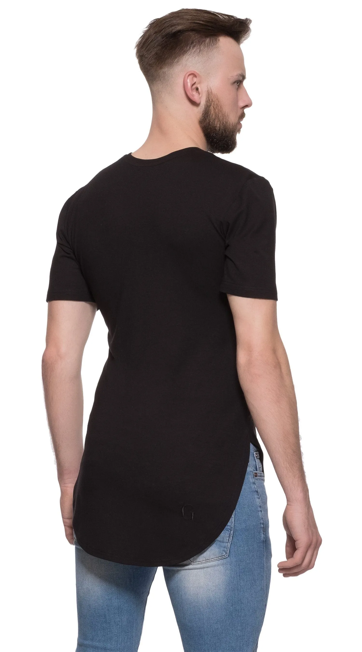 TheG Man Viscose Basic 2/2 Long Tee // black