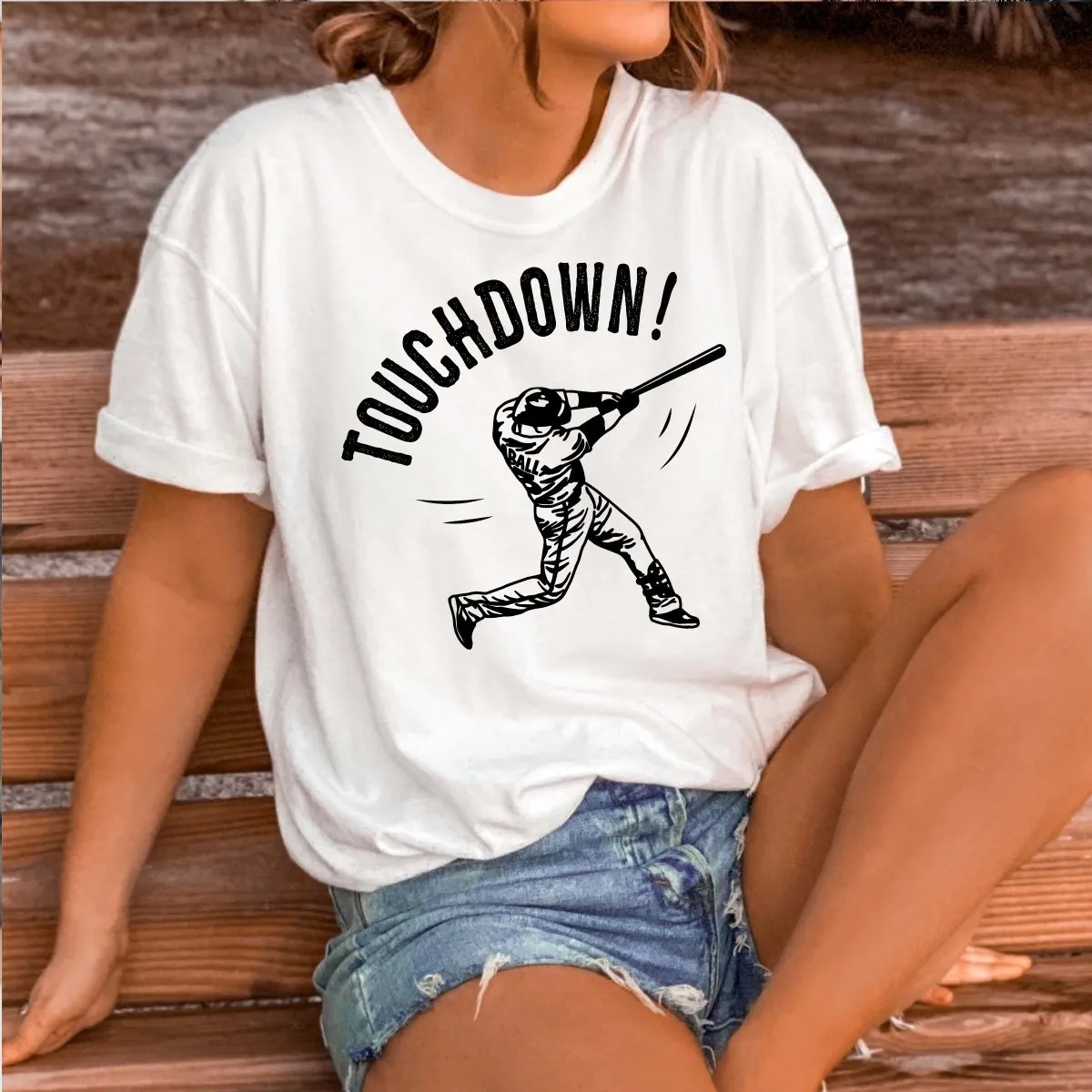 Touchdown Baseball Player Tee