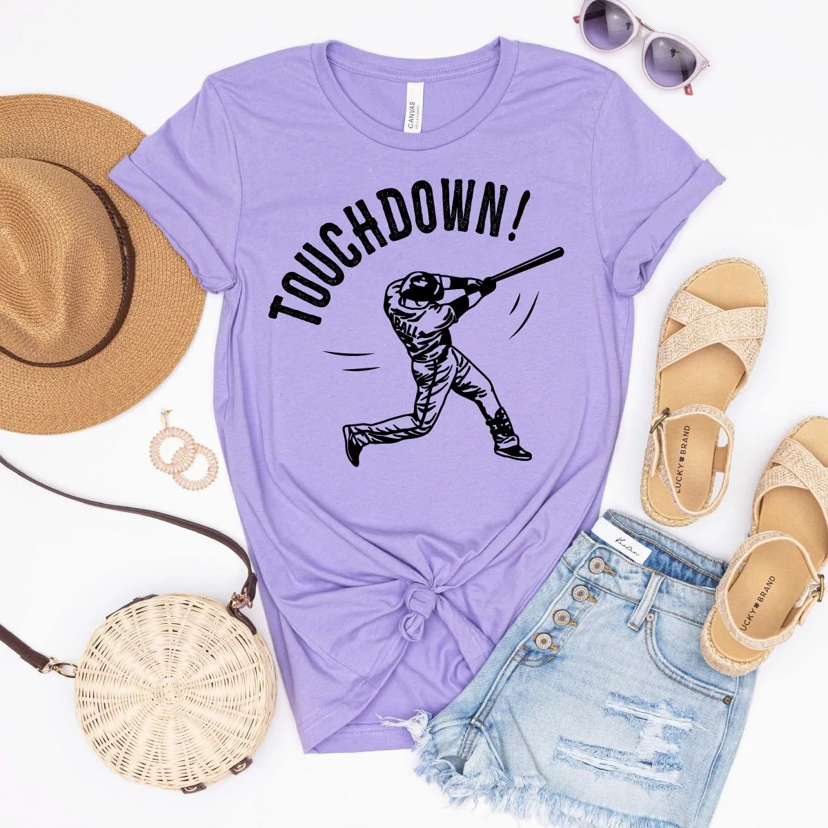 Touchdown Baseball Player Tee