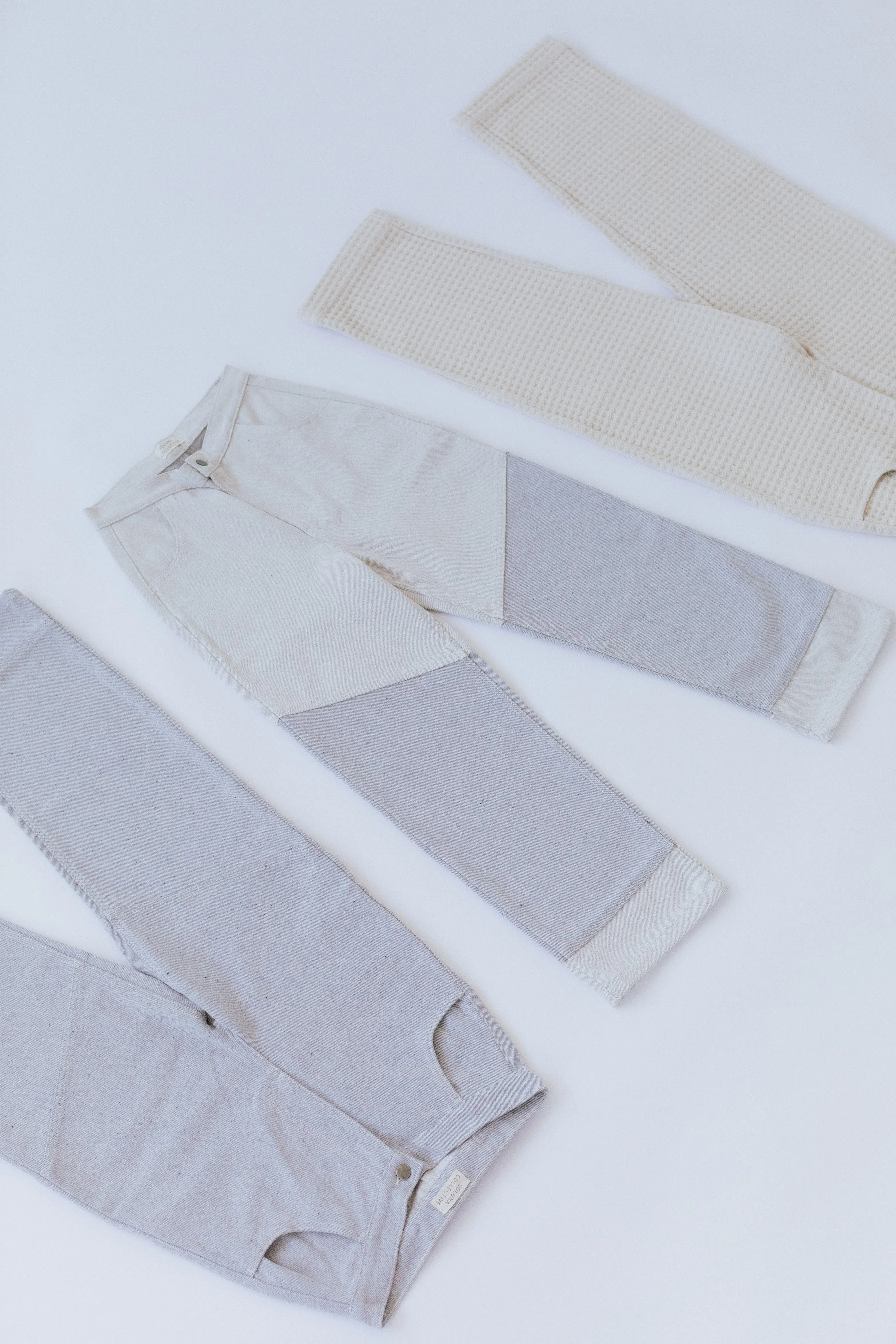 Two Tone Upcycled Denim Pants | 00-24