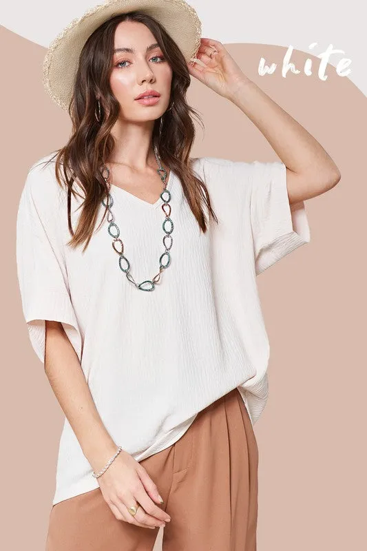 Vanessa Textured Oversize Top
