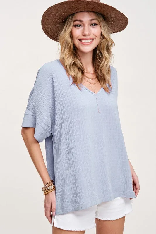 Vanessa Textured Oversize Top