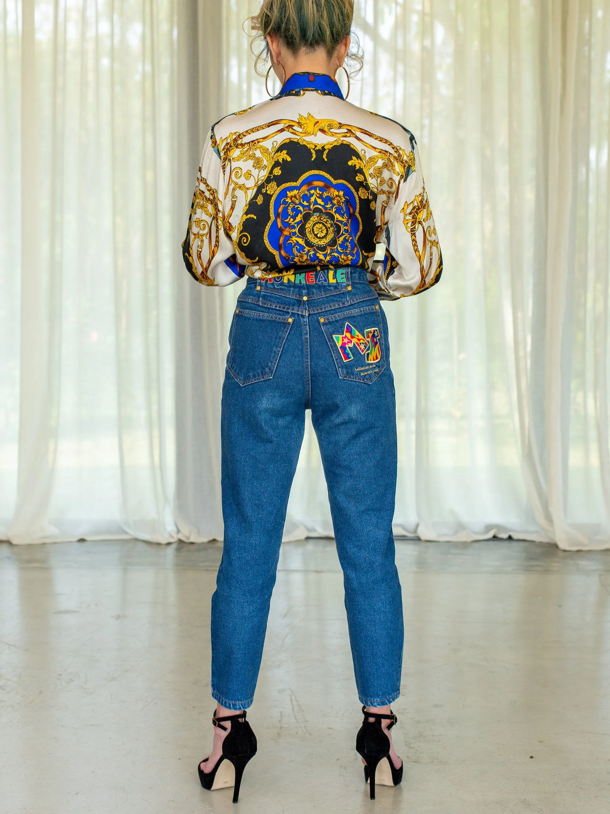Vintage Denim Patch Blue Slim Jeans