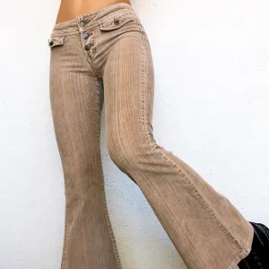 Vintage Tan Corduroy Flare Pants - XXS