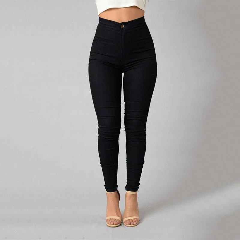 Western-style White Black Pants High Waist Female Pencil Pants