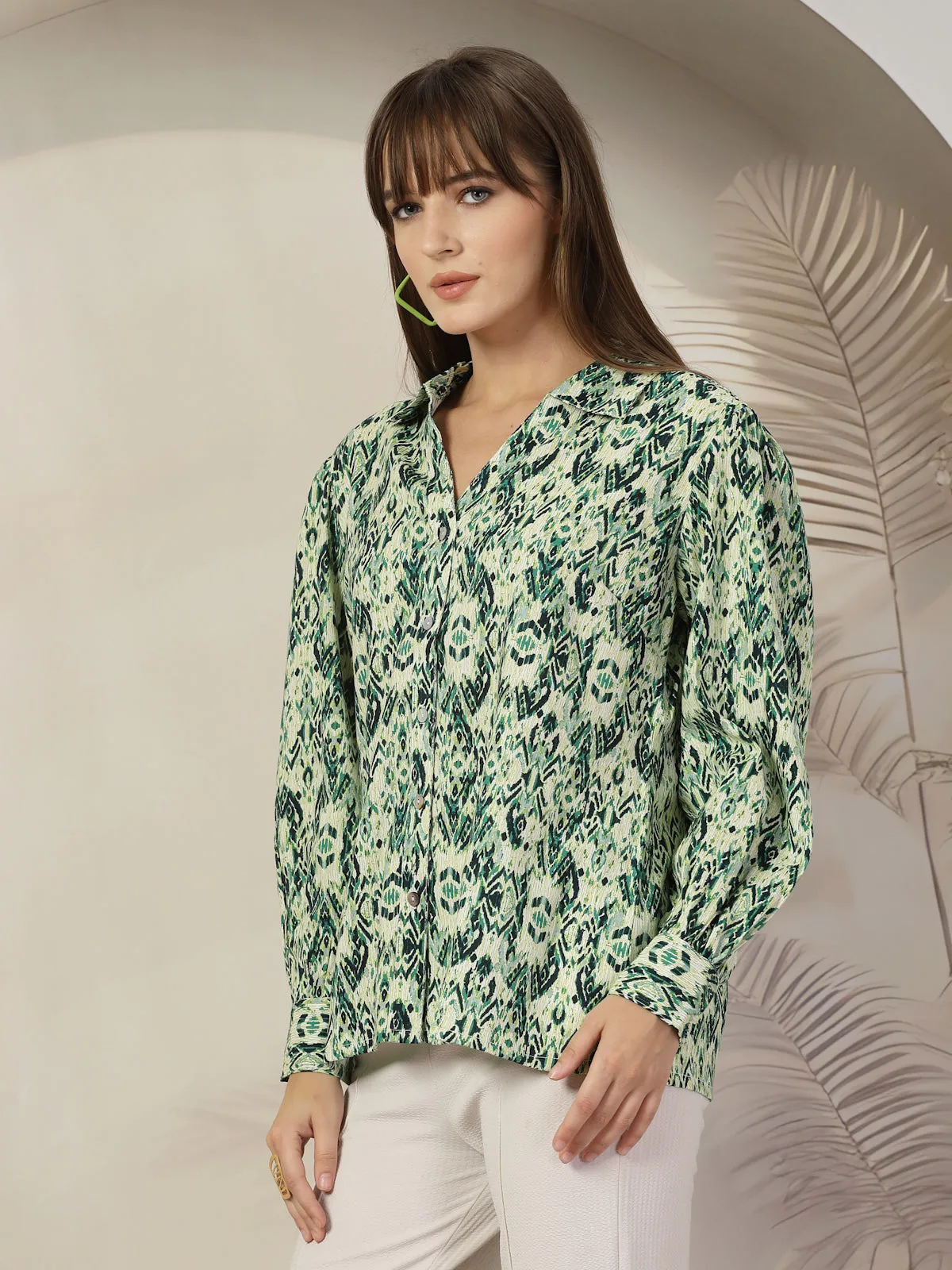 Women Floral Opaque Printed Casual Cotton Shirt