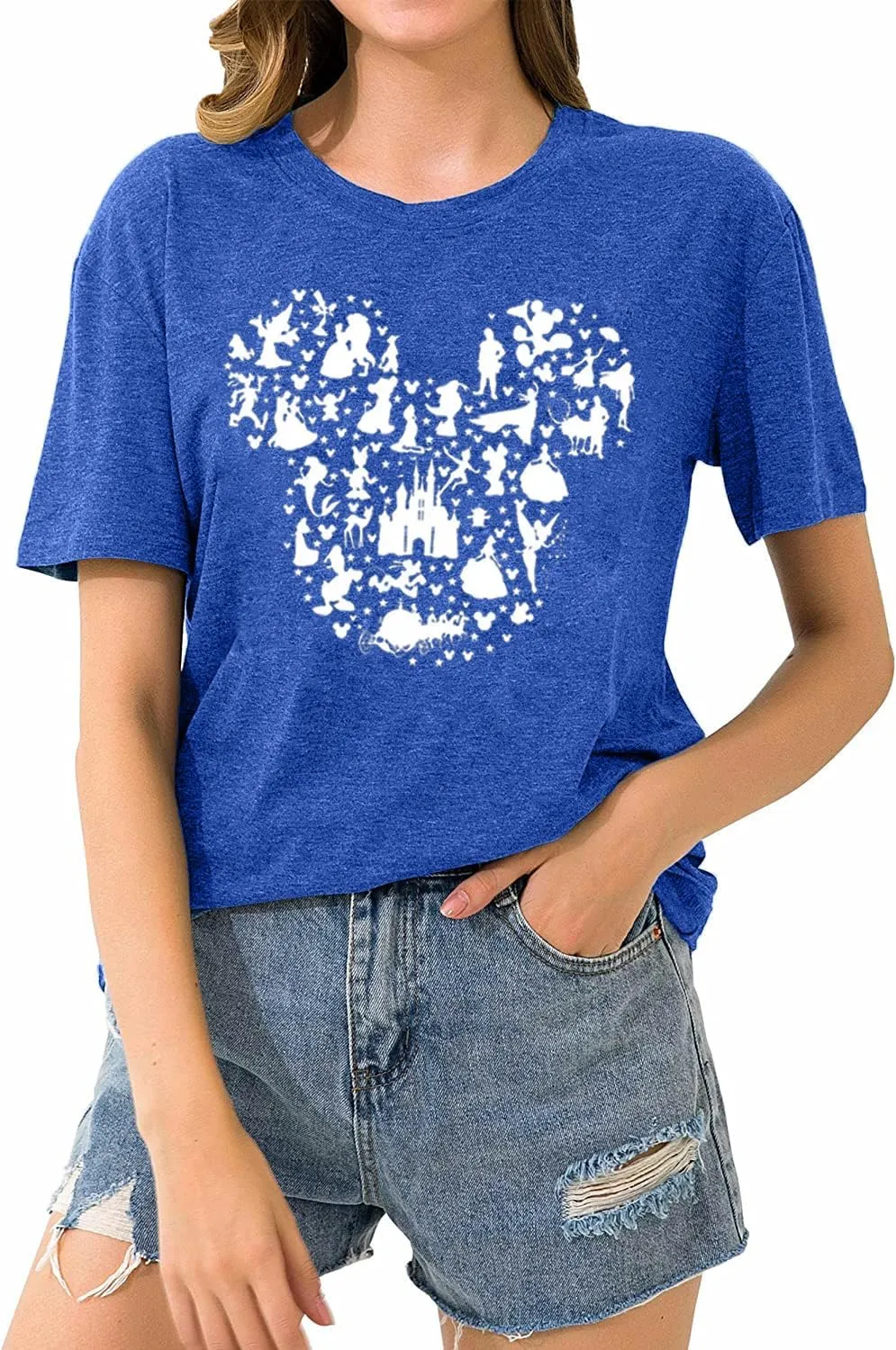Women Magic Kingdom Castle Shirt Castle Fairy Graphic Tee Women Casual Vacation Holiday Short Sleeve Tee Top