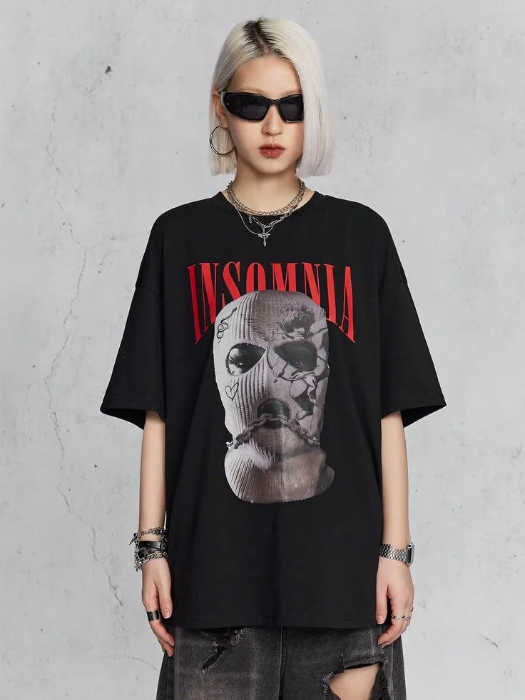 Women Personality Portrait Printed Oversized