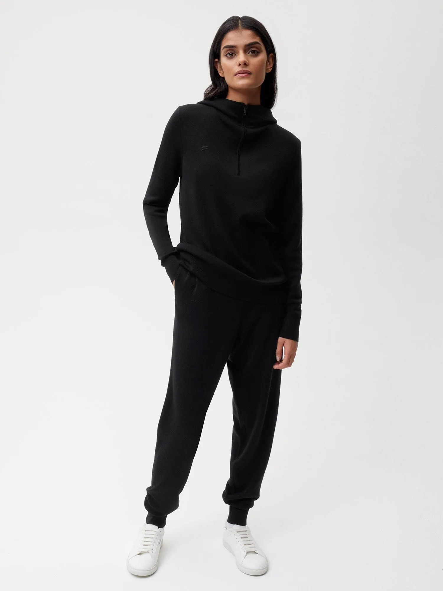 Womens DNA Regenerative Merino Wool Track Pants—black