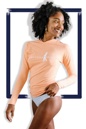 Women's Hooded Semi-Fitted Sun Shirt | Peach