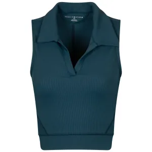 Womens Moveknit Sleeveless V-Neck Polo Midnight - AW24