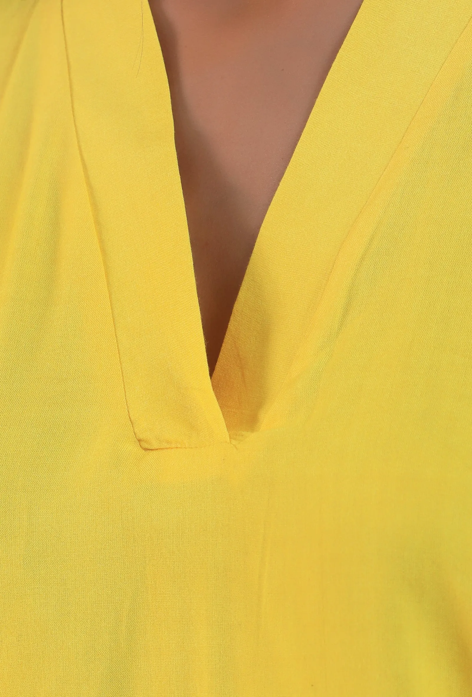 Yellow Color Vneck Top